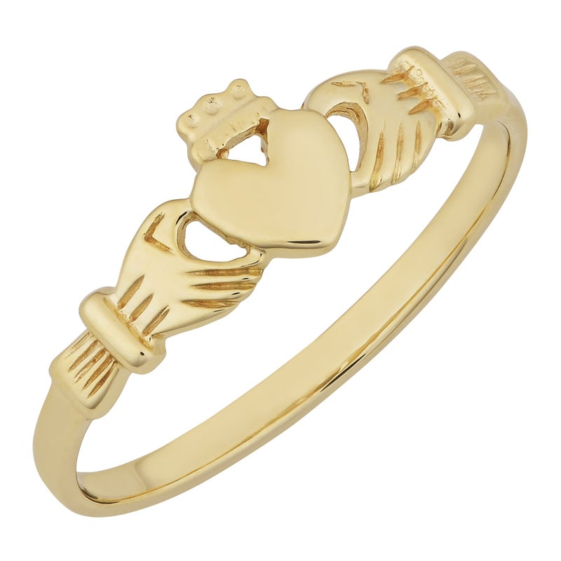 Kooljewelry 10k Yellow Gold High Polish Claddagh Ring (size 8) - Image 1